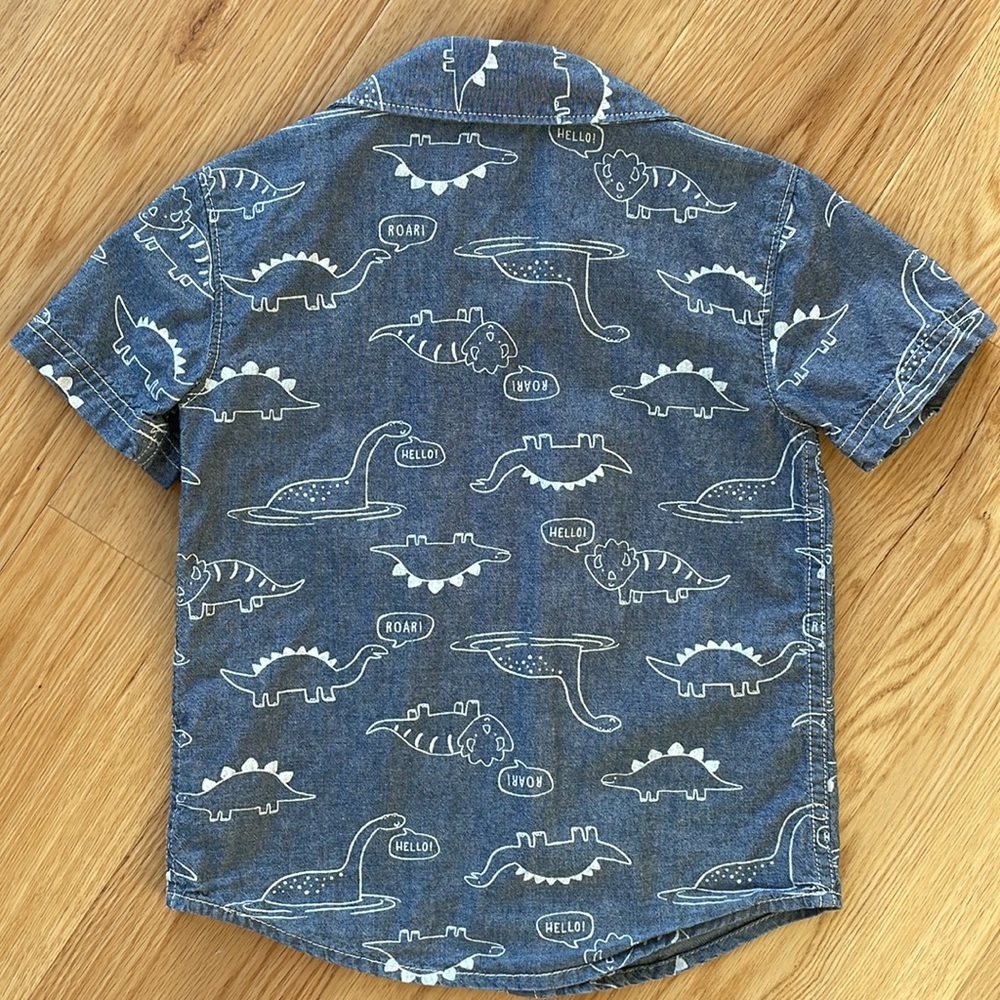Toddler Boy Carter’s Dinosaur Button Up Shirt - Picture 4 of 5